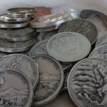 A pile of silver rounds